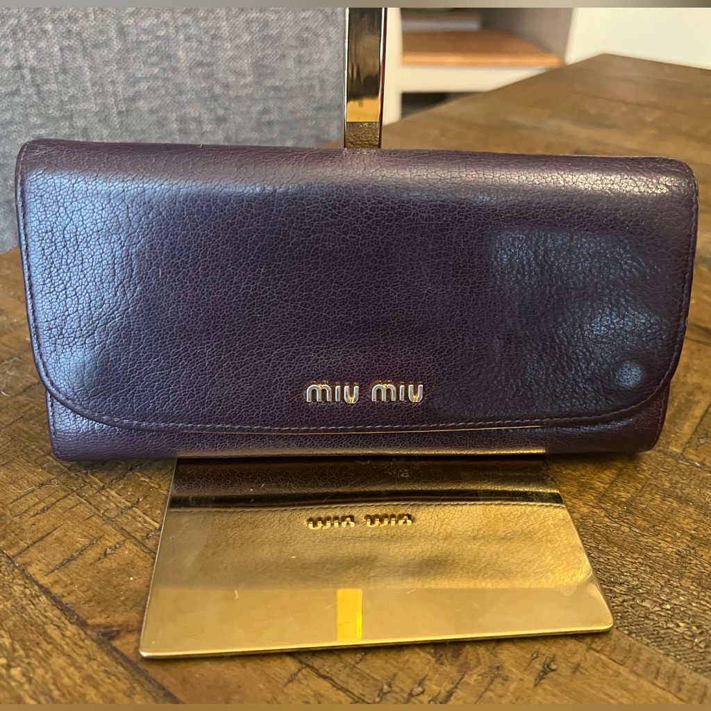 Miu Miu Deep Purple Leather Wallet